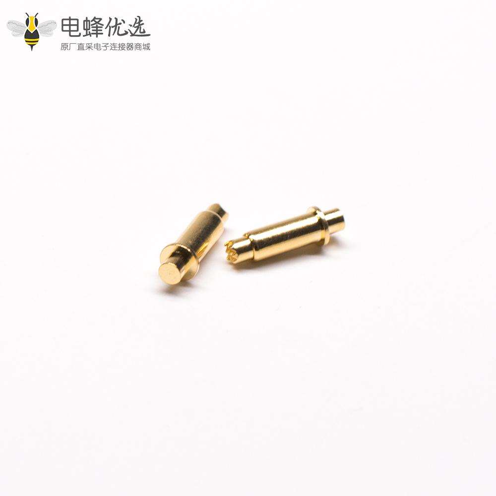 Pogo Pin弹针单芯镀金黄铜异形插件式弹簧针连接器