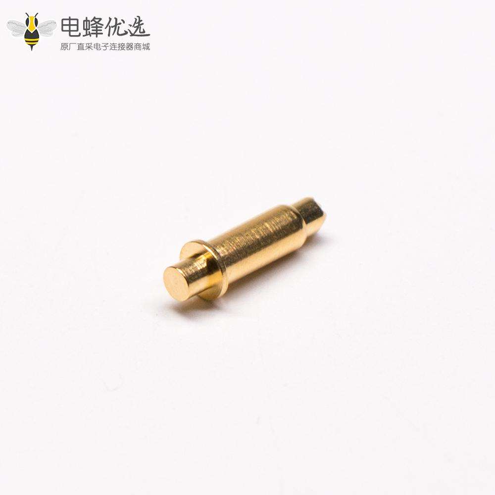 异形Pogo Pin插件式单芯黄铜连接器镀金弹簧针