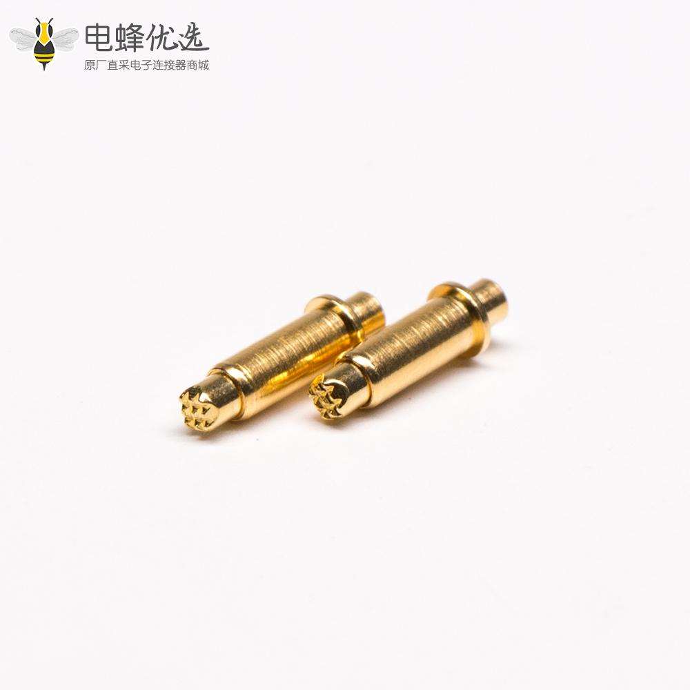 异形Pogo Pin插件式单芯黄铜连接器镀金弹簧针