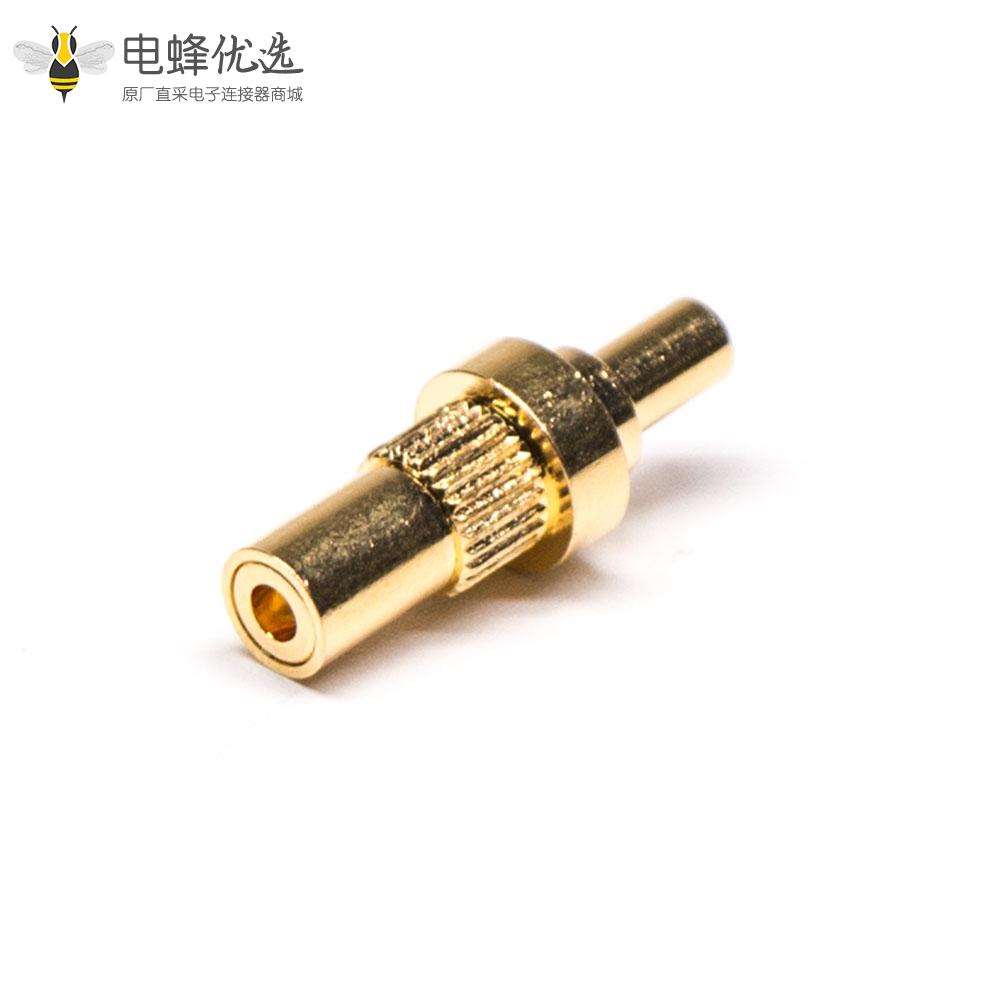 Pogo Pin焊接直式单芯黄铜镀金插件式异形连接器