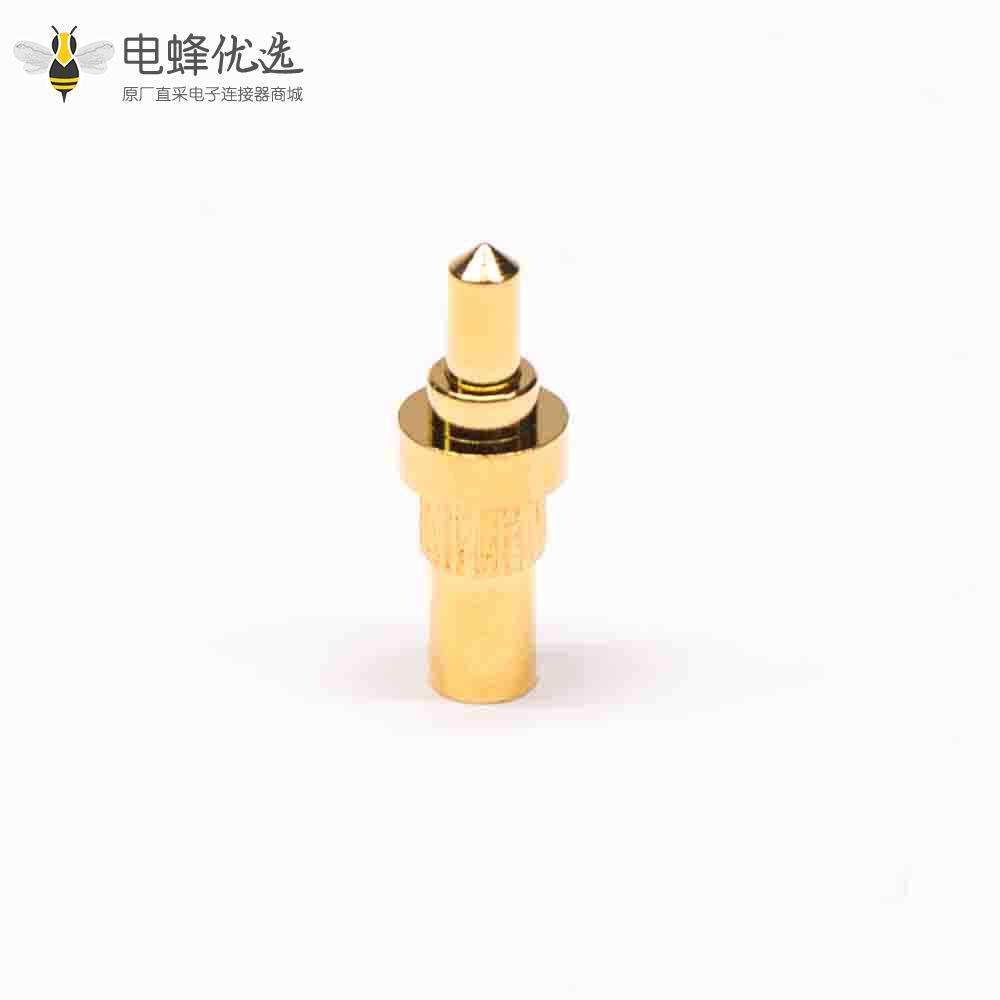 Pogo Pin焊接直式单芯黄铜镀金插件式异形连接器