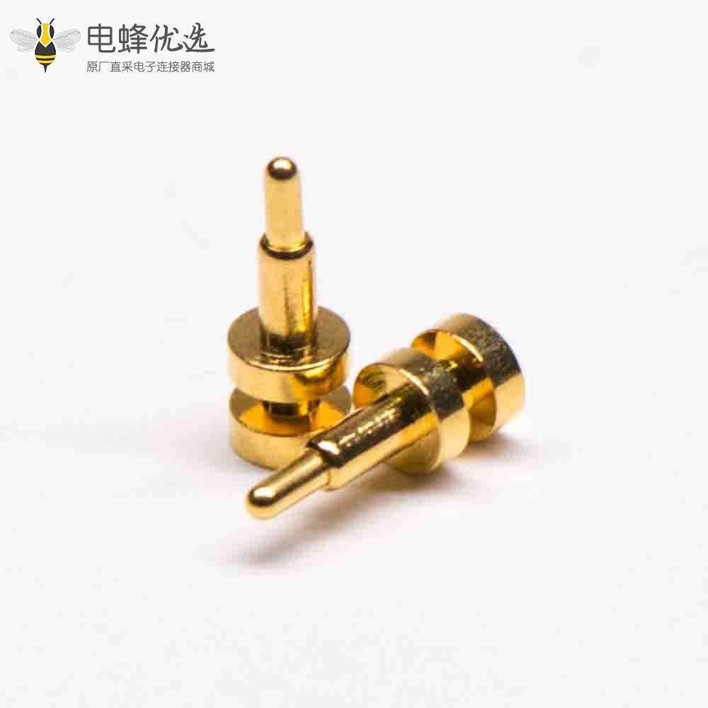 Pogo Pin铜头镀金异形插件式单头直式弹簧针连接器