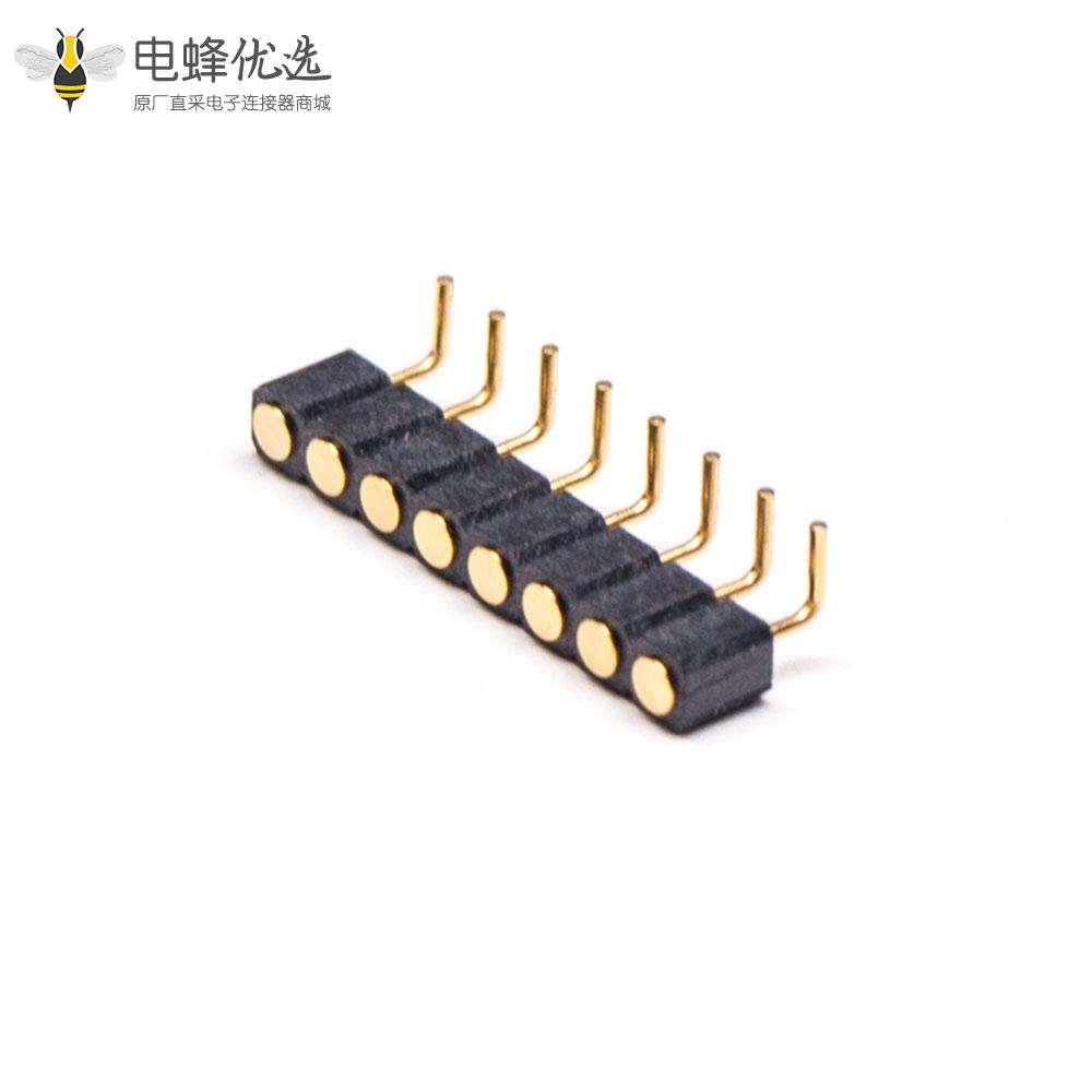 连接器弹簧针多Pin系列间距2.54MM折弯式8芯PogoPin连接器