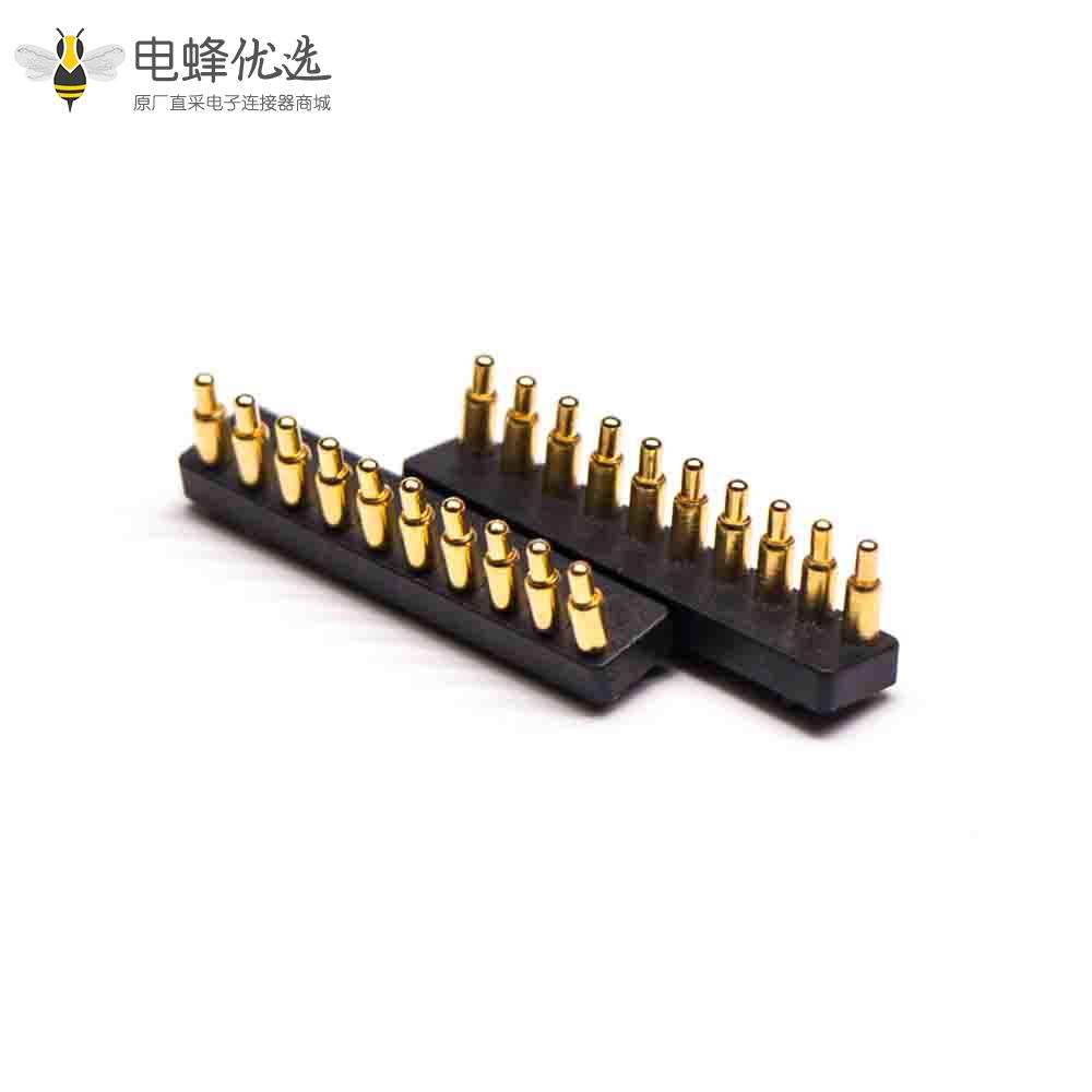 Pogo Pin 探针式连接器多Pin型单排10芯普通单头间距2.2MM侧放式