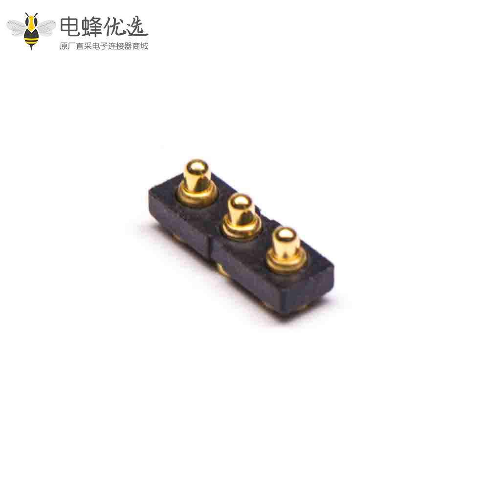 顶针连接器Pogo Pin单排普通单头系列3芯间距4MM侧放式R型