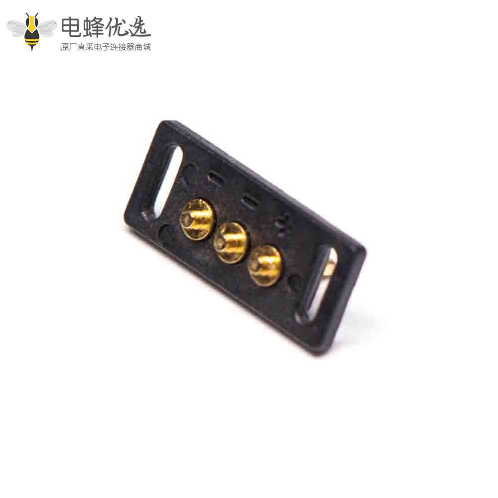 多芯插针连接器镀金黄铜3芯单排插入焊接式2.5MM间距Pogo Pin连接器