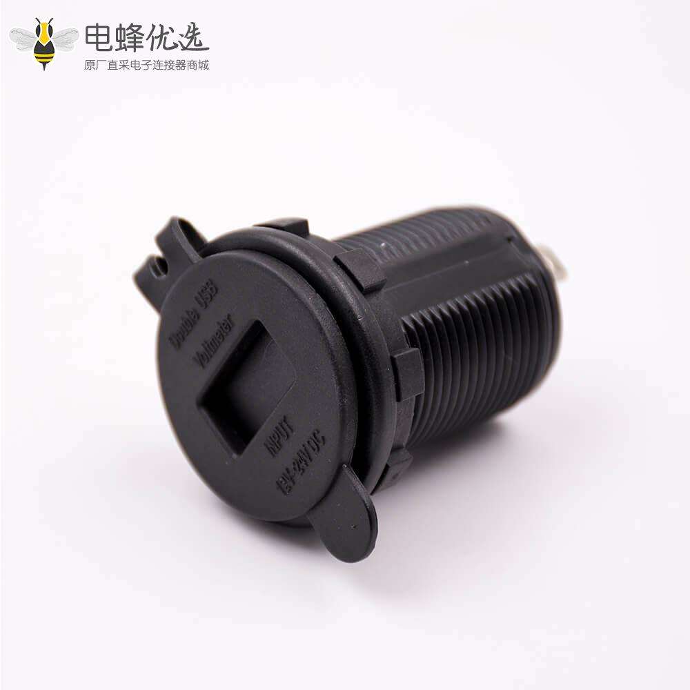 车载手机充电器5V USB双接口2.1A+QC3.0带电压显示屏