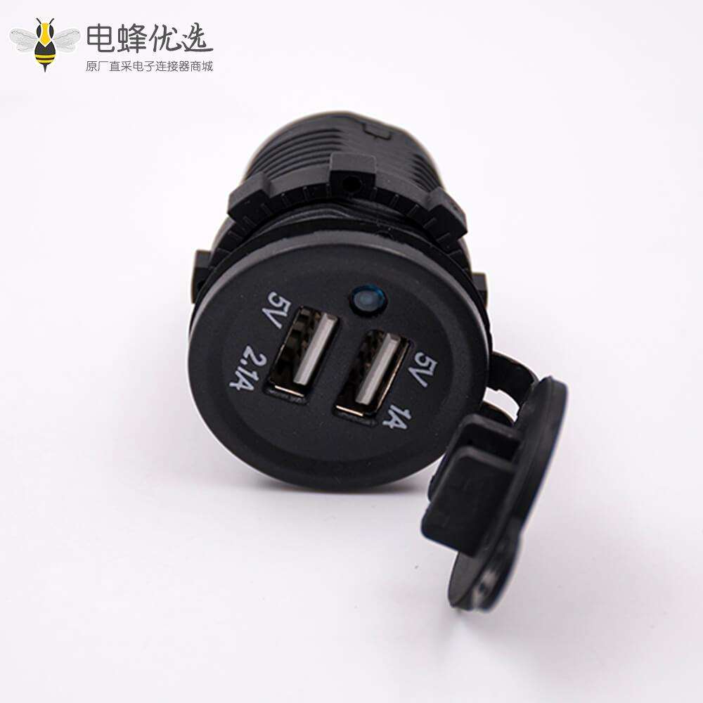 双USB接口车载充电器手机车充插座5V 2.1A