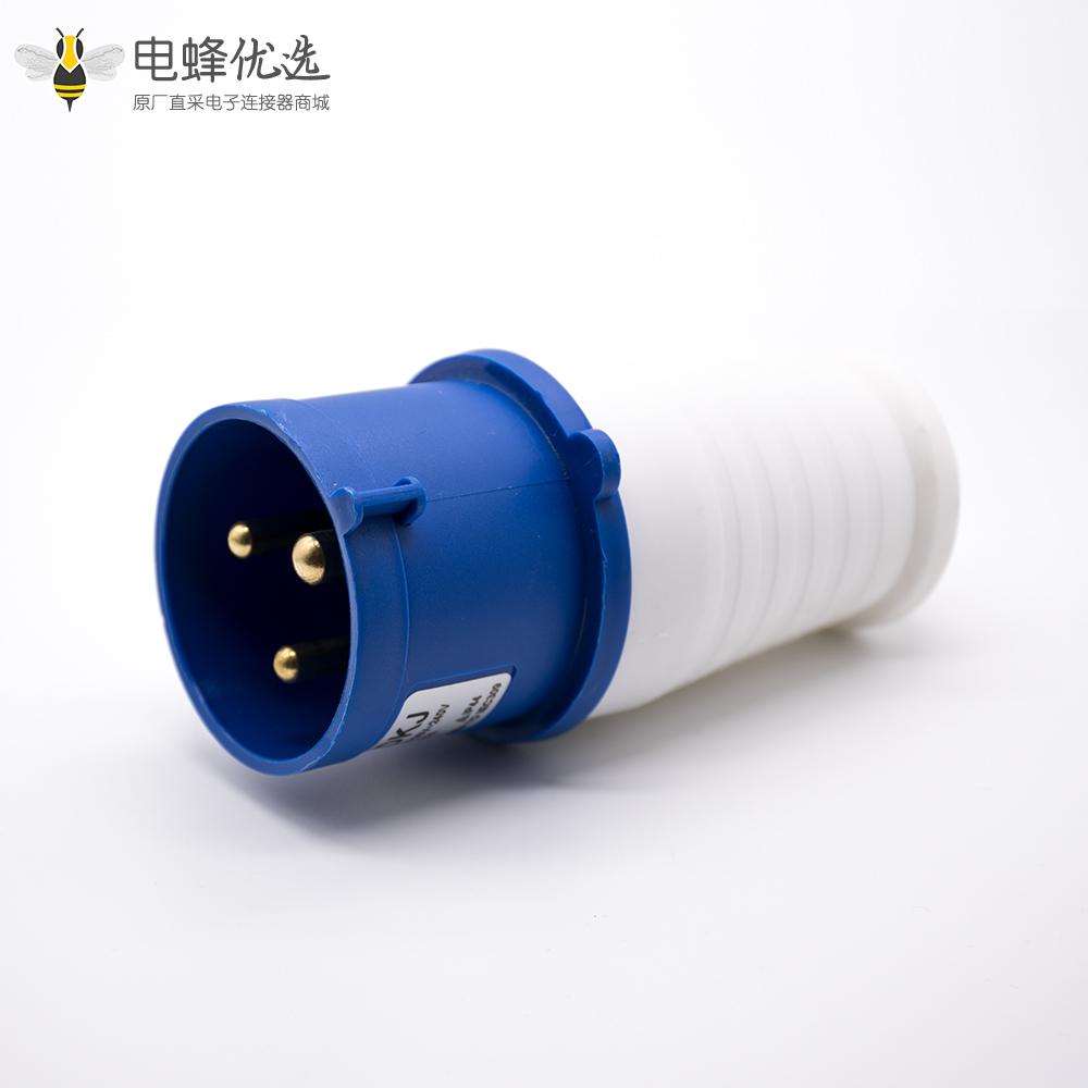 三芯工业插头2P+E单相公头32A 220V-240V IP44防水