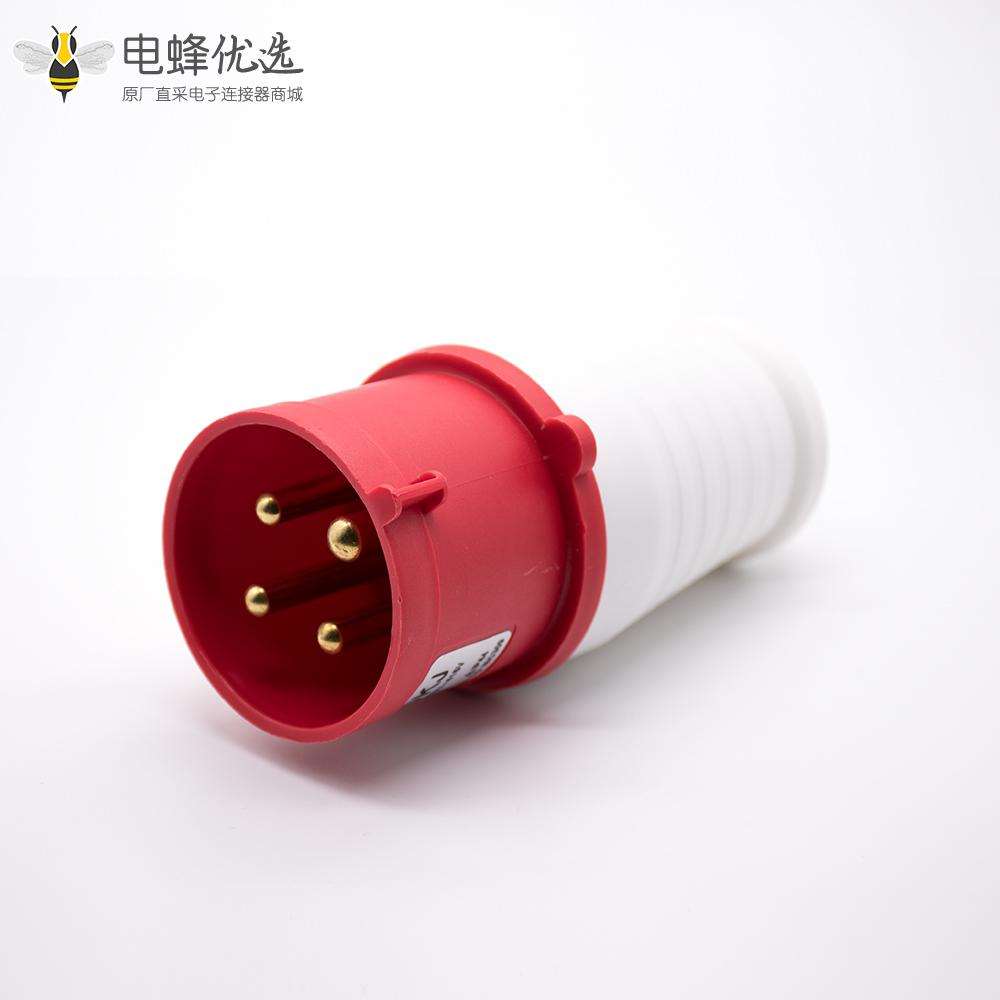 四芯工业插头防水IP44公头32A 380V-415V三相3P+E