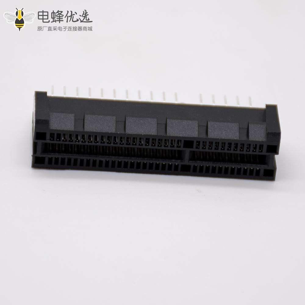 PCIE连接器焊接64芯4X导柱式显卡插槽插板式