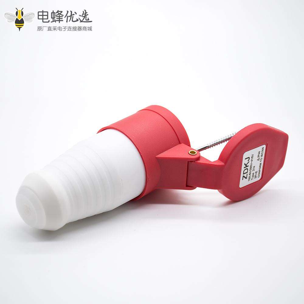 工业圆插座连接器4芯母头16A 380V-415V 3P+E IP44防水移动插座