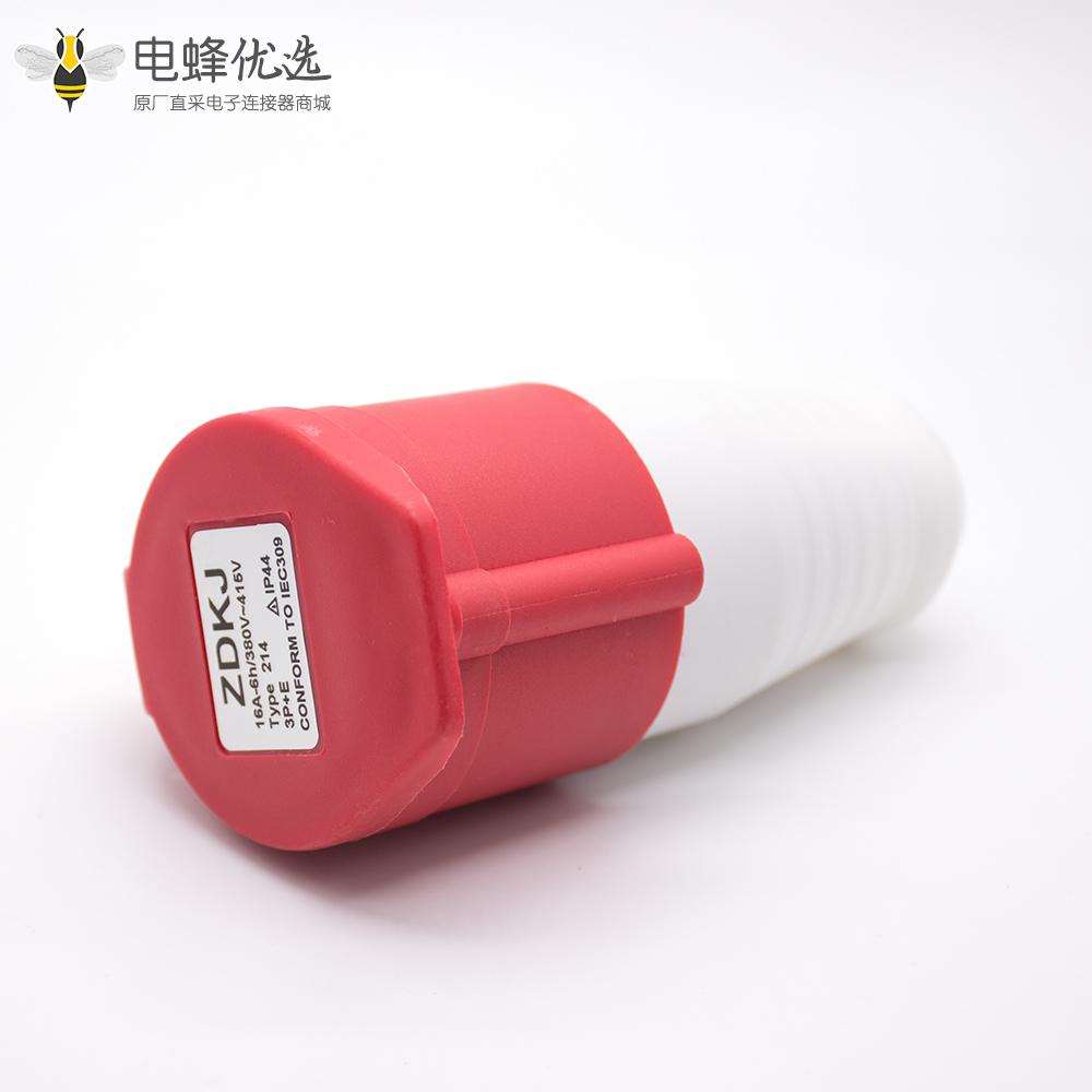 工业圆插座连接器4芯母头16A 380V-415V 3P+E IP44防水移动插座