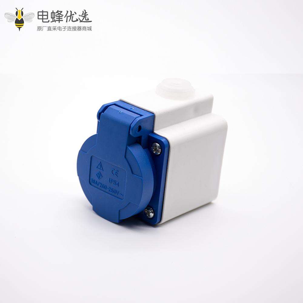 工业连接器明装插座3芯母头10A 220V-240V IP54防水 2P+E