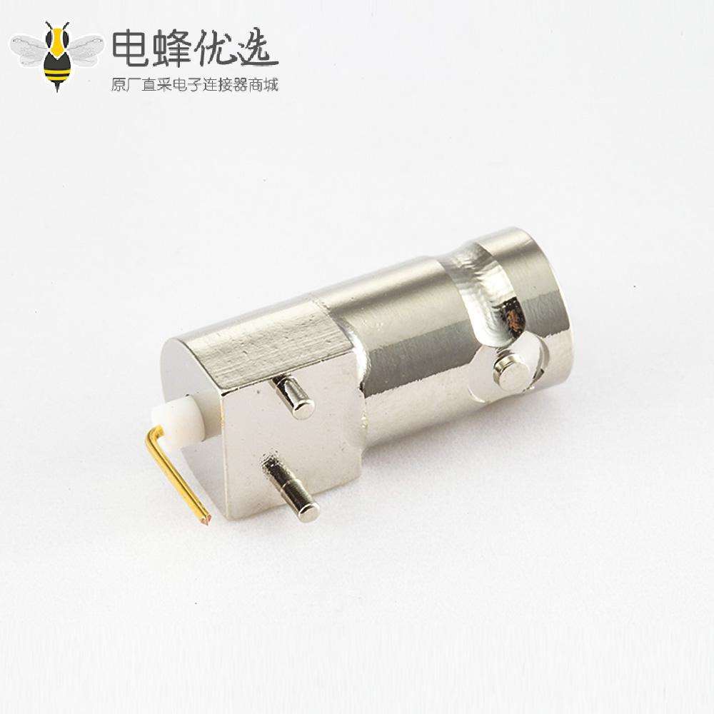 BNC母头连接器用于PCB安装母弯式直插50ohm