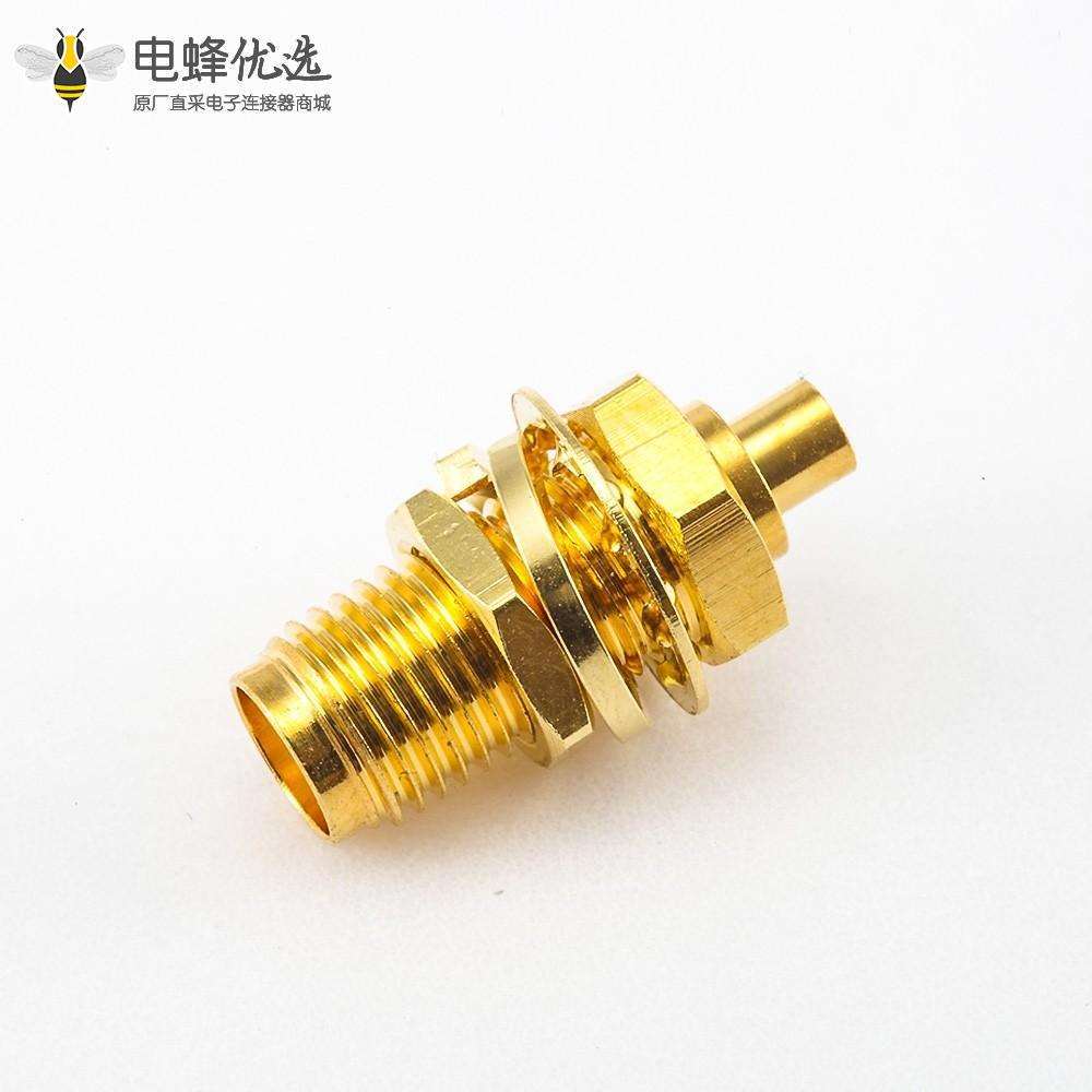 SMA接线面板安装连接器直式前锁穿墙母头用于0.4MM