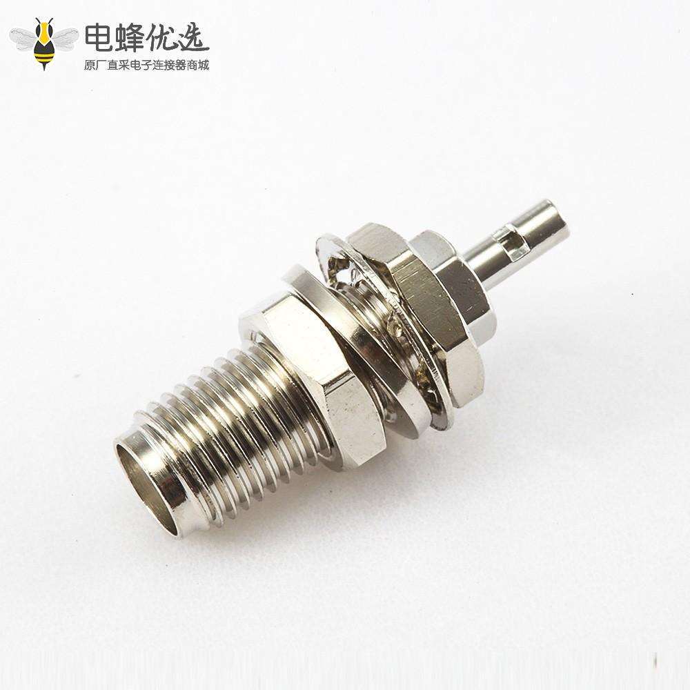 SMA连接器母头直式前锁穿墙开天窗焊接式用于1.13mm / 1.32mm接线