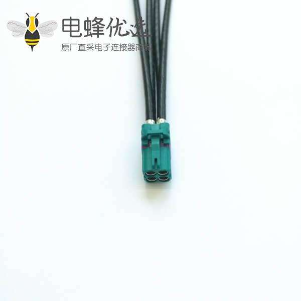 Fakra连接线电动公母4针同轴连接器汽车电缆线长20CM