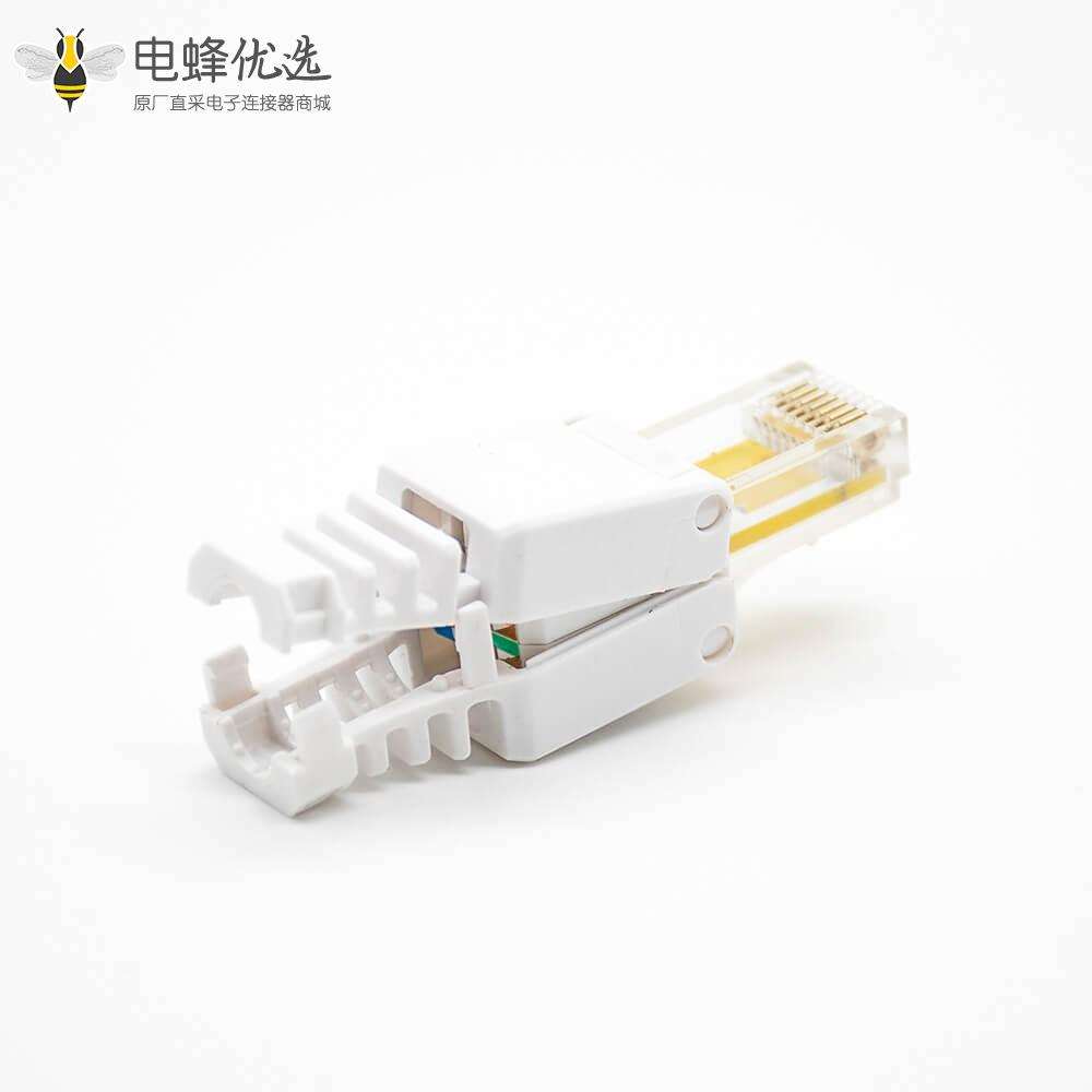 RJ45水晶插头直式非屏蔽六类插孔8芯网络插头