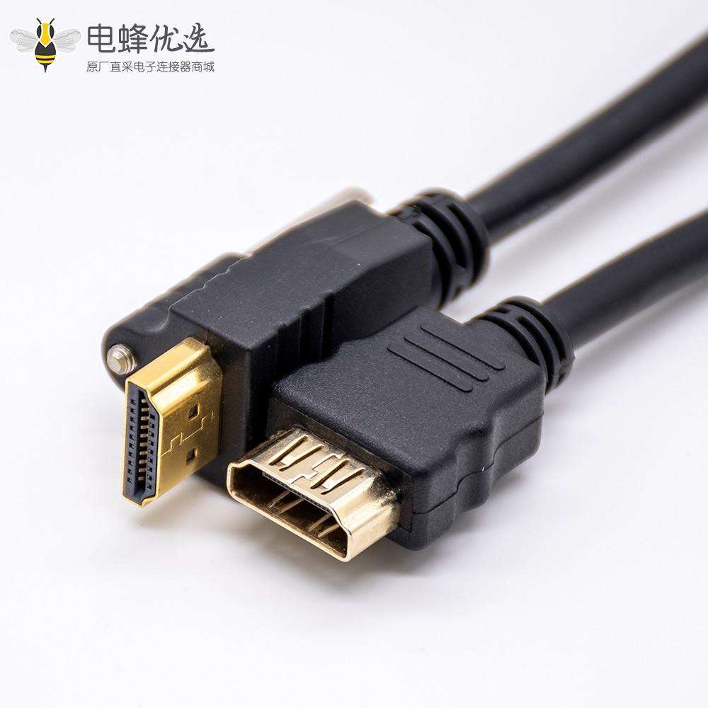HDMI转接电缆公头转母头直式带螺丝固定长1/3/5米
