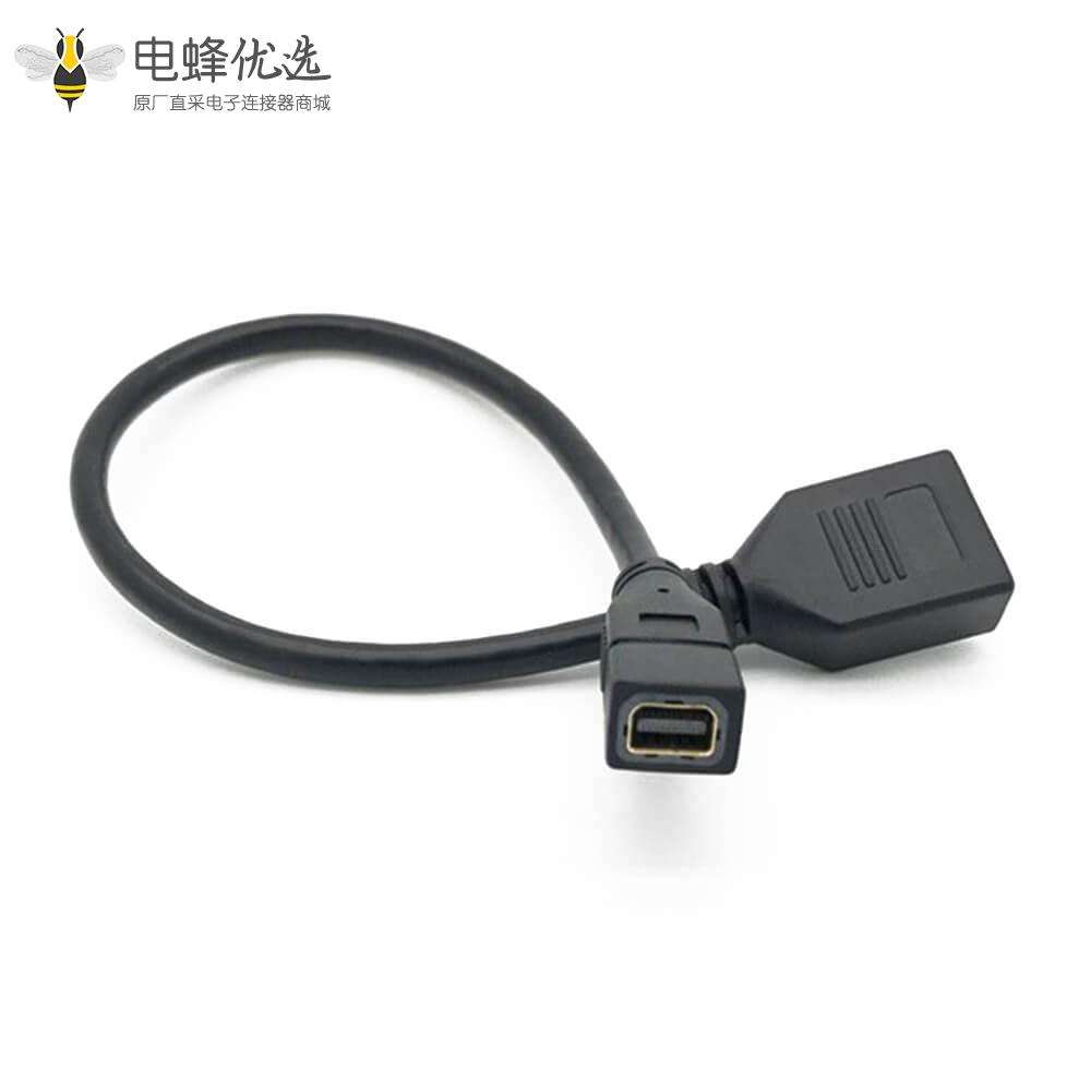 Mini DisplayPort DP直式母转母转接线 0.3米