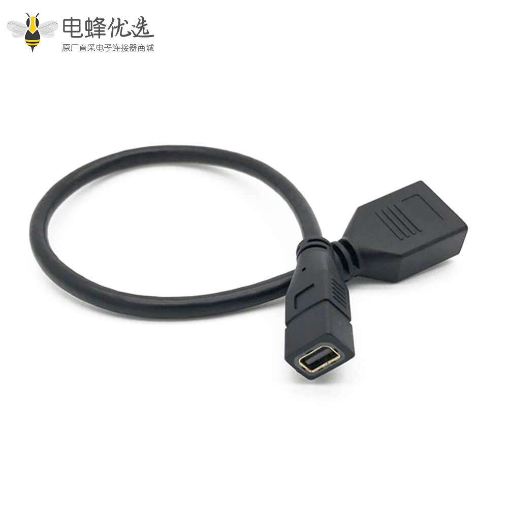 Mini DisplayPort DP直式母转母转接线 0.3米