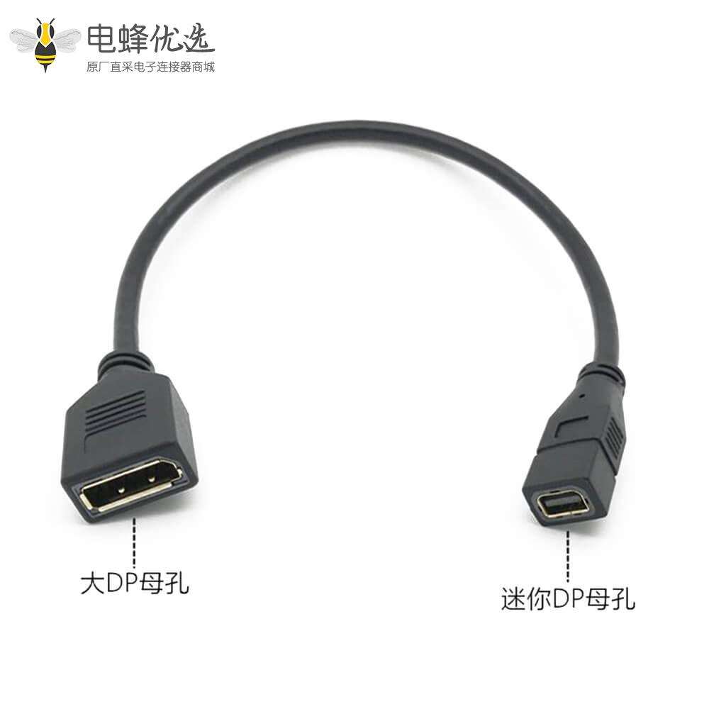 Mini DisplayPort DP直式母转母转接线 0.3米