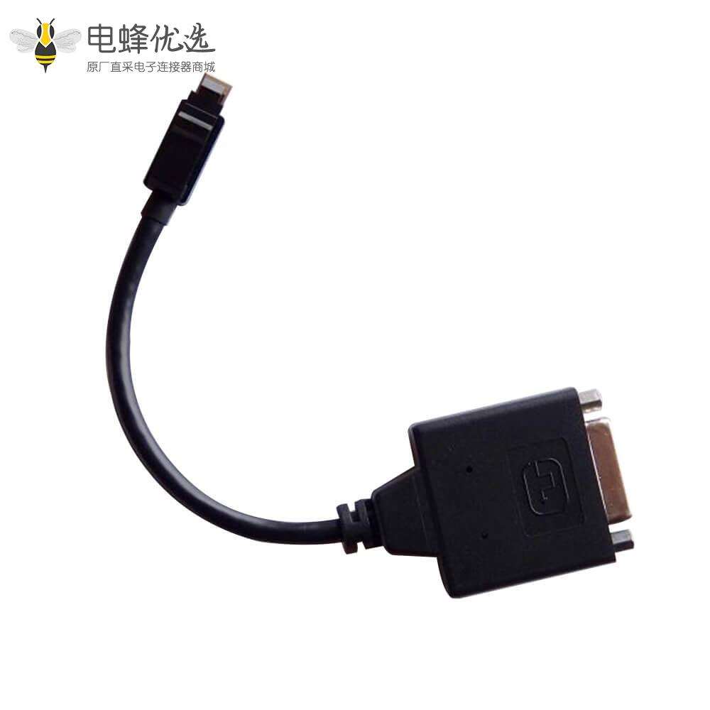 Mini DisplayPort  DVI直式母头转MDP公头主动式带卡钩转换连接线0.5米