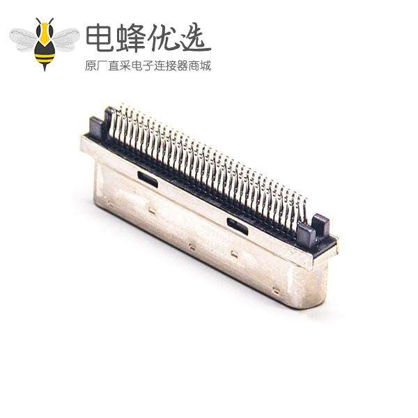 SCSI接口68针VHDCI公头直式夹板式PCB板安装连接器