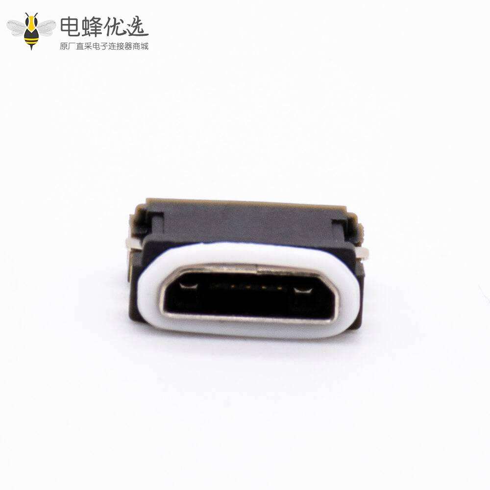 USB MICRO防水母座5芯B型IPX8短体超薄沉板主体高度3.3mm