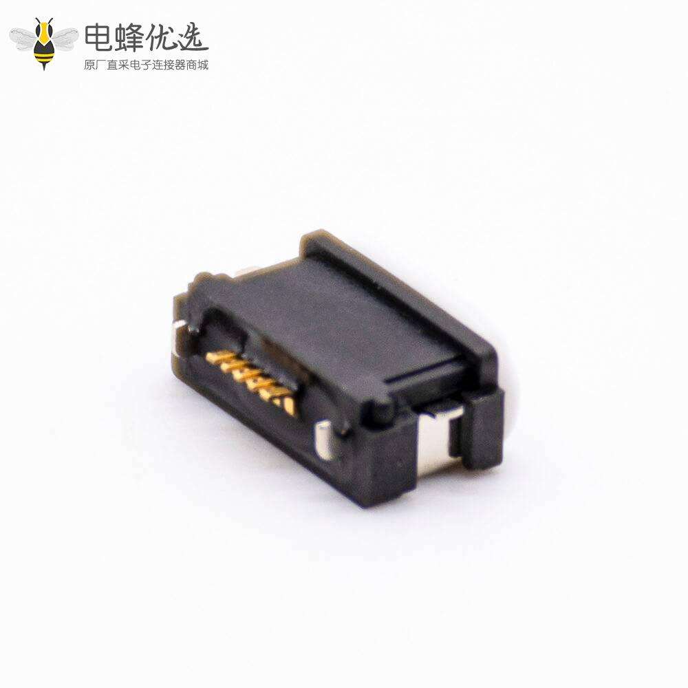 USB MICRO防水母座5芯B型IPX8短体超薄沉板主体高度3.3mm