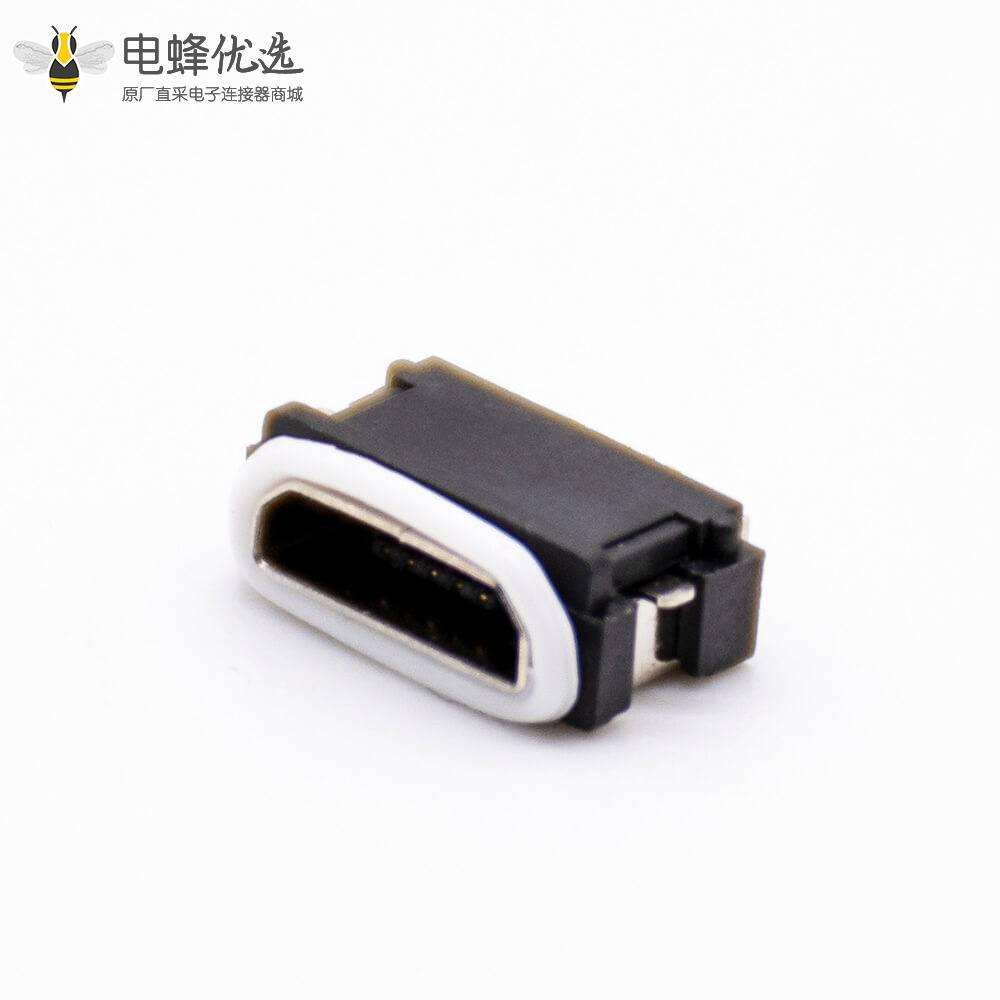 USB MICRO防水母座5芯B型IPX8短体超薄沉板主体高度3.3mm