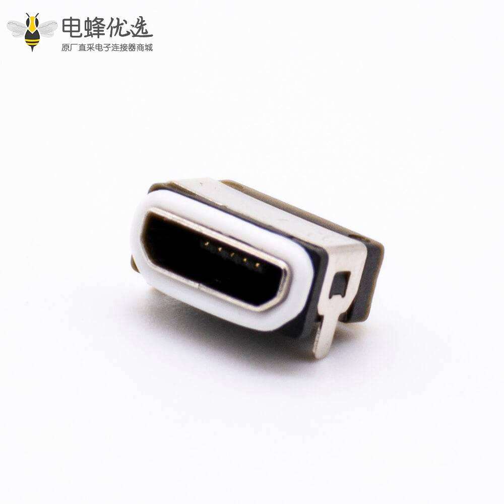 MICRO USB 接口B型带防水胶圈防水等级IPX8板上型立式180度