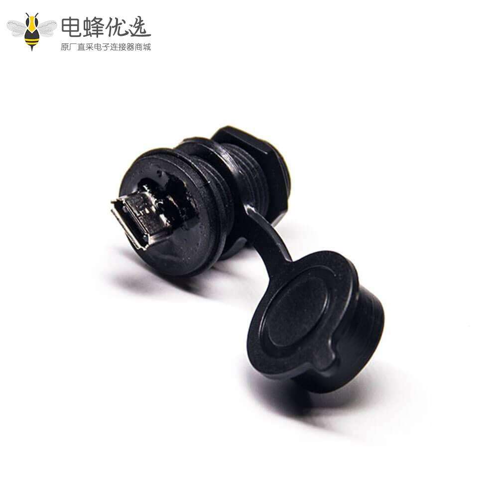 MicroUSB 5P M12 screw 母转母 插座防水转接头IP67