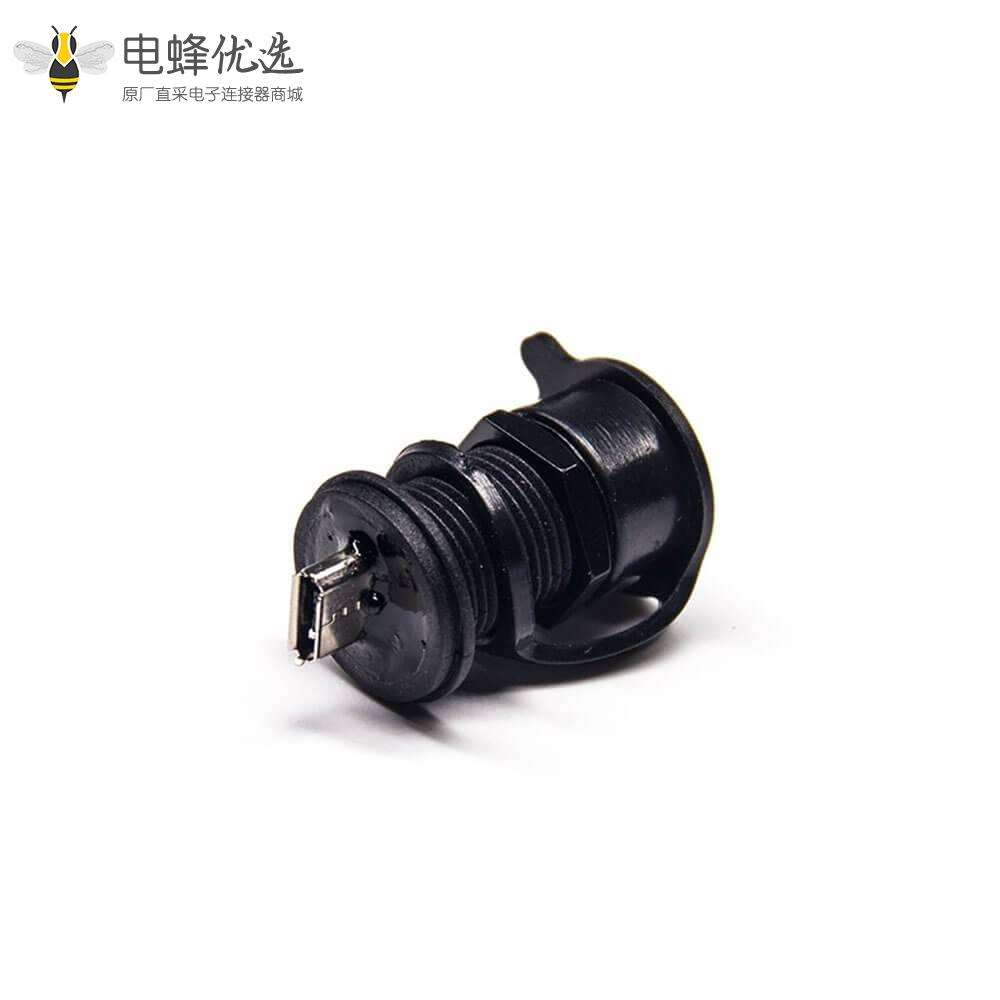 MicroUSB 5P M12 screw 母转母 插座防水转接头IP67