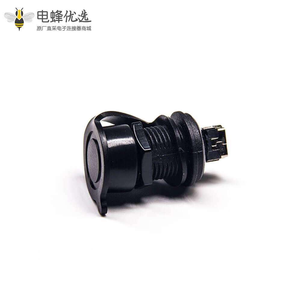 Mini USB 5芯M12螺纹母转母直式IP67转接头