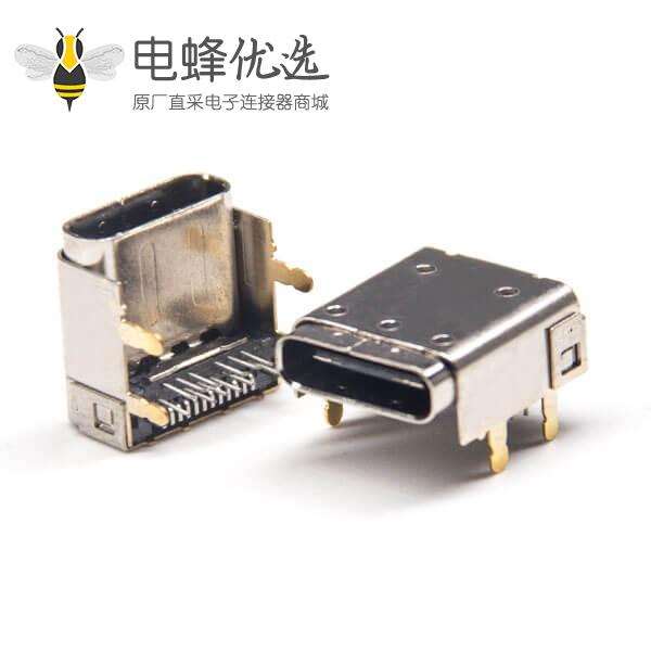 Type C母头连接器弯式24针插PCB板