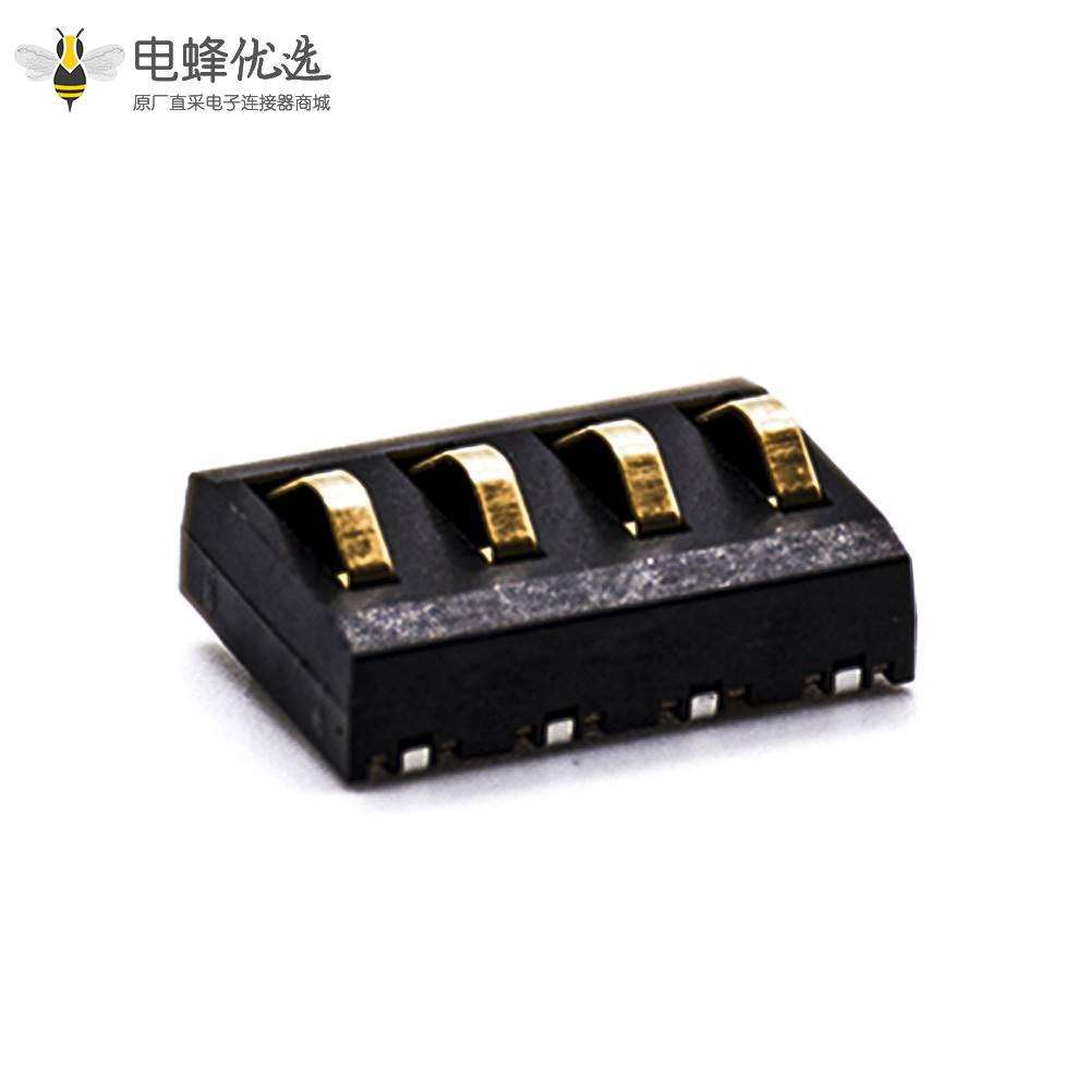 电源接触弹片4芯4.0MM间距PCB板安装电池座连接器