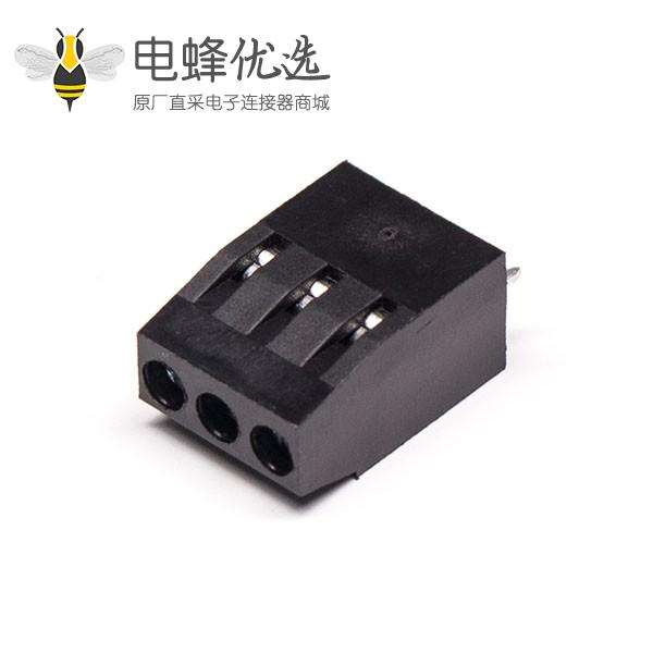 接线端子黑色直式穿孔PCB板安装螺钉式端子5.08mm间距