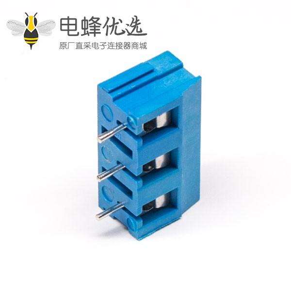 蓝色接线端子直式3芯7.5mmPCB板安装螺钉式