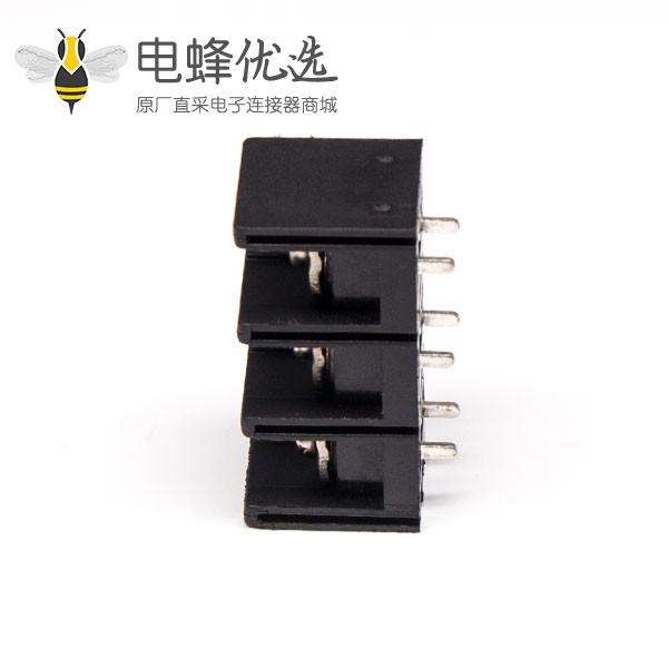 栅栏式PCB接线端子3芯直式插孔黑色PCB安装