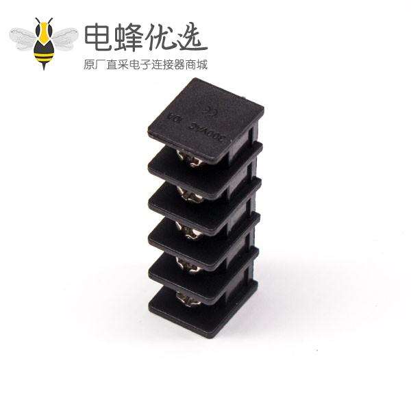 栅栏式接线端子排5芯直式穿孔式黑色接PCB板安装