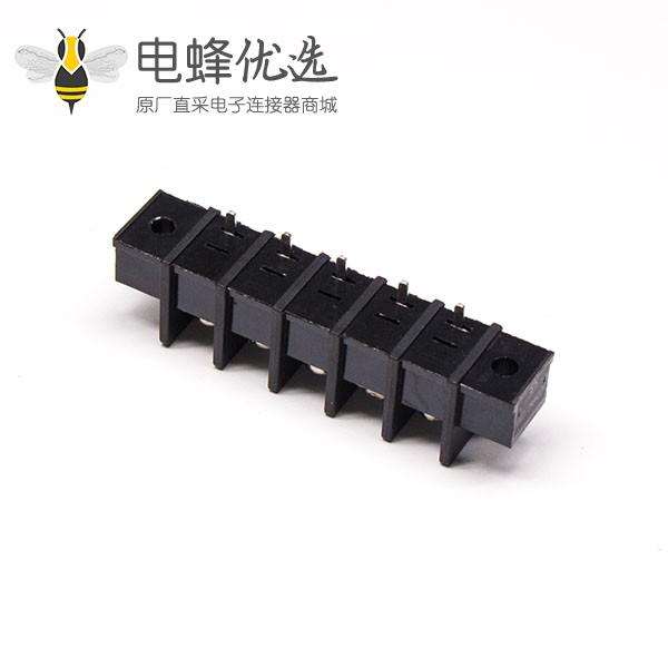 黑色栅栏式接线端子穿孔式PCB板端子直式接线连接器