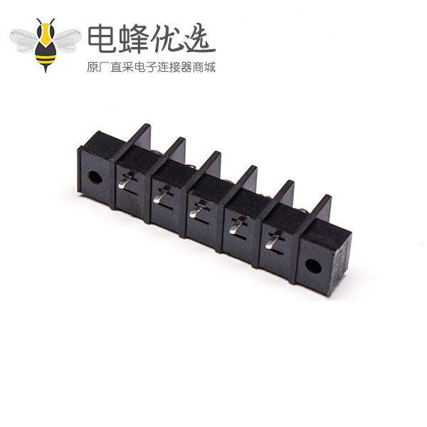 黑色栅栏式接线端子穿孔式PCB板端子直式接线连接器