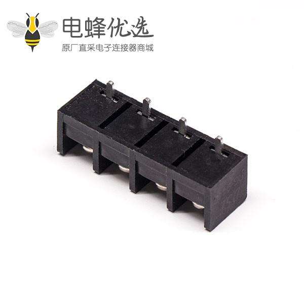 PCB板接线端子直式4芯黑色PCB板安装带螺钉