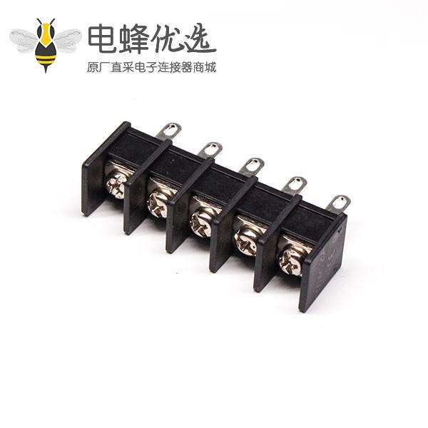 接线端子铜5芯直式栅栏式接线端子黑色插PCB板