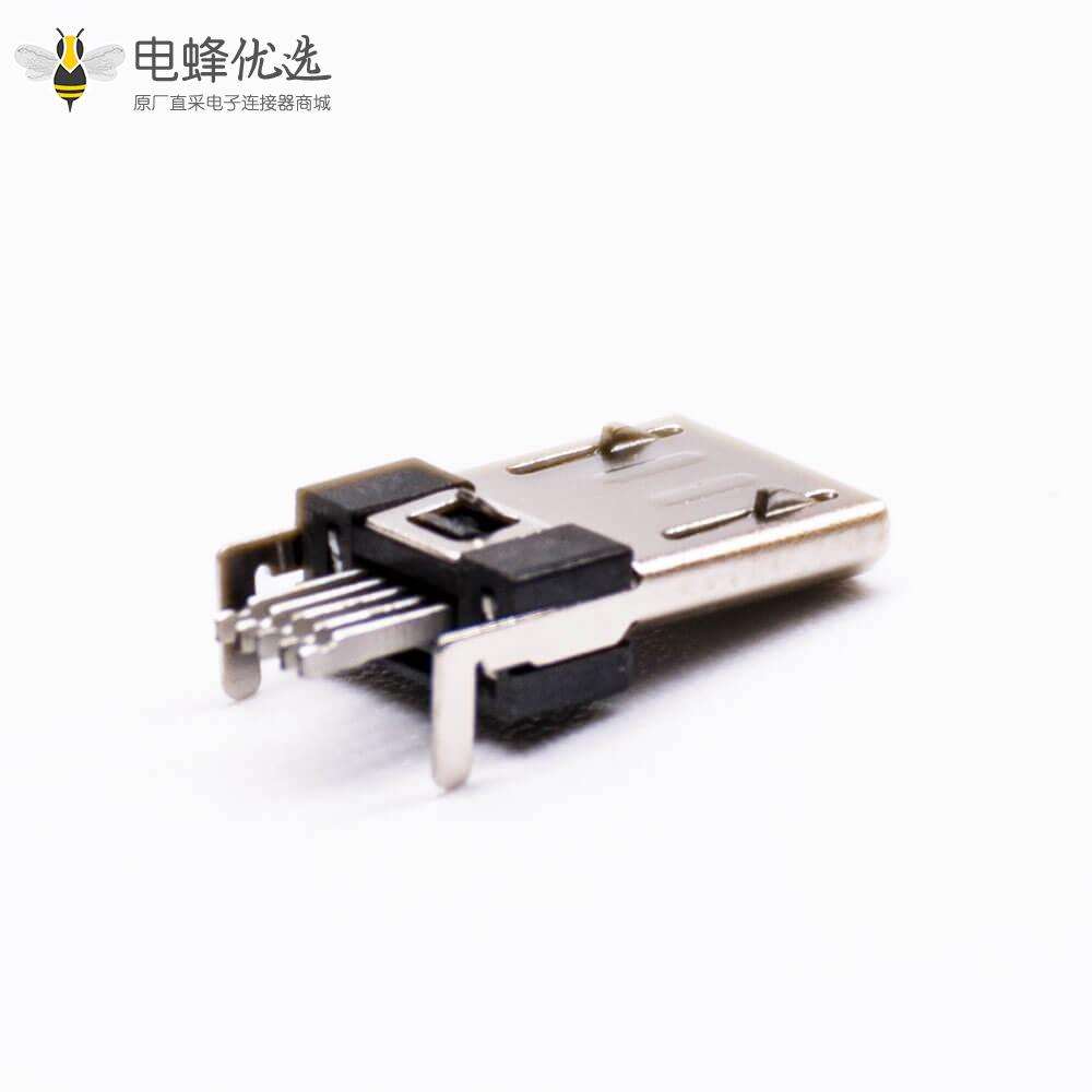 USB2.0接口Micro-B 5芯直式公头 插孔式PCB板安装