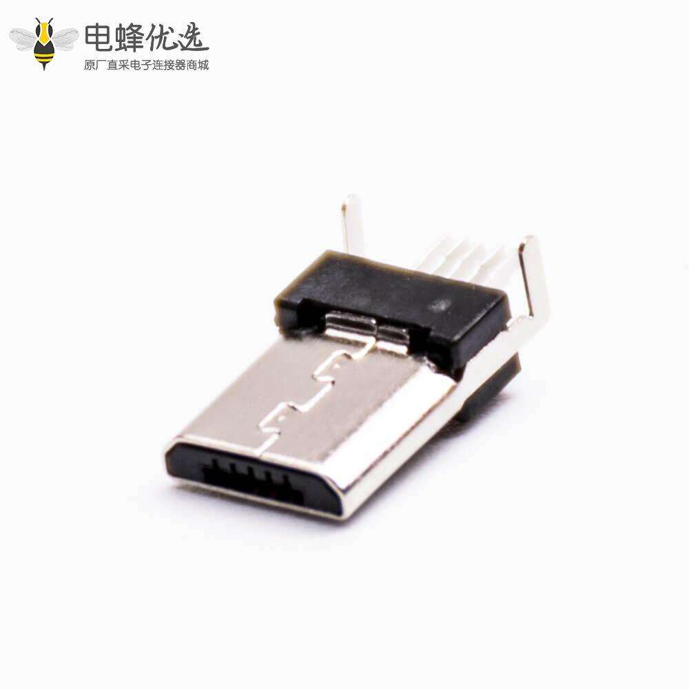 USB2.0接口Micro-B 5芯直式公头 插孔式PCB板安装