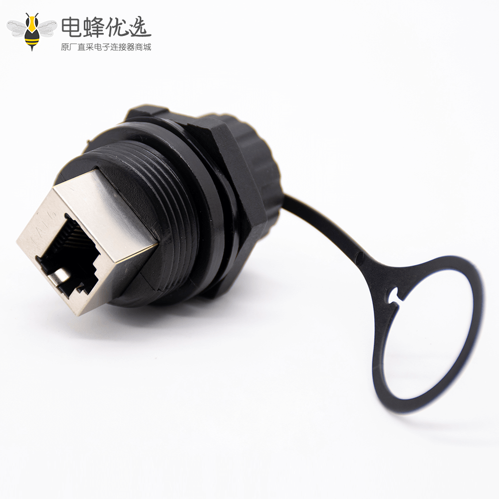 防水RJ45母头CAT6工业面板安装直通转换头连接器网络接头