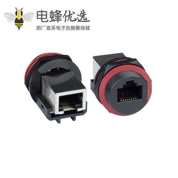 防水RJ45网络面板式Cate5e连接器工业耦合器